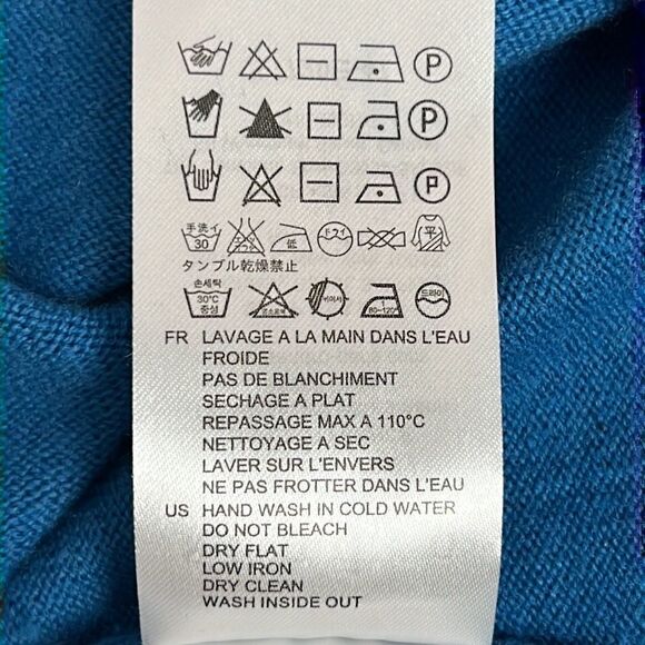 NWT SANDRO sweater short sleeves wool/cashmere blue knotted on the side S - Picture 12 of 13